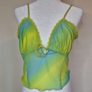 Forever 21 Green and Blue Camisole Top